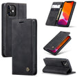 For iPhone 12 mini CaseMe-013 Multifunctional Retro Frosted Horizontal Flip Leather Case with Card Slot & Holder & Wallet(Black) - free shipping - PMC Jewellery - Order now!