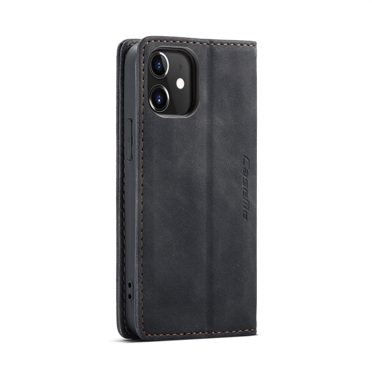 For iPhone 12 mini CaseMe-013 Multifunctional Retro Frosted Horizontal Flip Leather Case with Card Slot & Holder & Wallet(Black) - free shipping - PMC Jewellery - Order now!