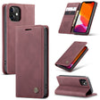 For iPhone 12 mini CaseMe-013 Multifunctional Retro Frosted Horizontal Flip Leather Case with Card Slot & Holder & Wallet(Wine Red) - free shipping - PMC Jewellery - Order now!