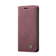 For iPhone 12 mini CaseMe-013 Multifunctional Retro Frosted Horizontal Flip Leather Case with Card Slot & Holder & Wallet(Wine Red)