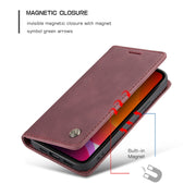 For iPhone 12 mini CaseMe-013 Multifunctional Retro Frosted Horizontal Flip Leather Case with Card Slot & Holder & Wallet(Wine Red)