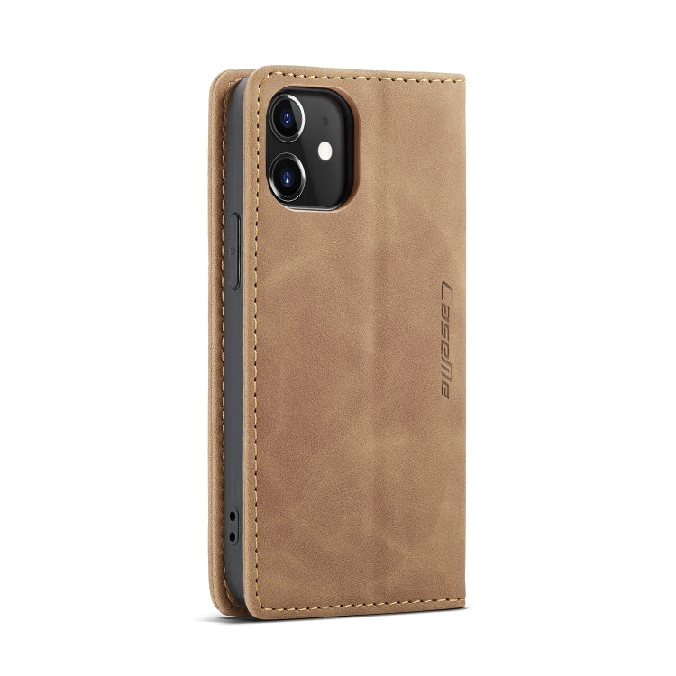 For iPhone 12 mini CaseMe-013 Multifunctional Retro Frosted Horizontal Flip Leather Case with Card Slot & Holder & Wallet(Brown) - iPhone 12 mini Cases by CaseMe | Online Shopping South Africa | PMC Jewellery | Buy Now Pay Later Mobicred