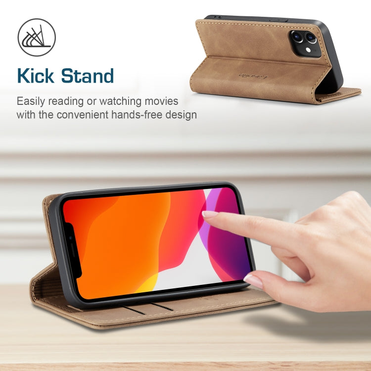For iPhone 12 mini CaseMe-013 Multifunctional Retro Frosted Horizontal Flip Leather Case with Card Slot & Holder & Wallet(Brown) - iPhone 12 mini Cases by CaseMe | Online Shopping South Africa | PMC Jewellery | Buy Now Pay Later Mobicred