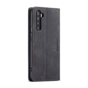 For OnePlus Nord CaseMe-013 Multifunctional Retro Frosted Horizontal Flip Leather Case with Card Slot & Holder & Wallet(Black)