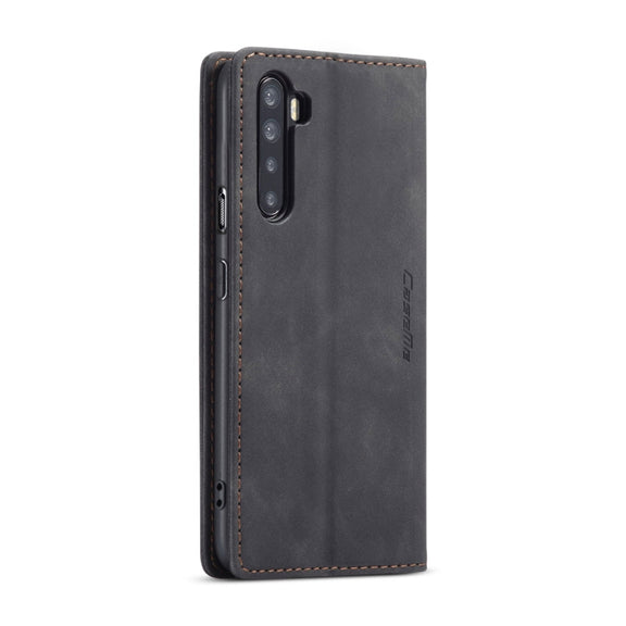For OnePlus Nord CaseMe-013 Multifunctional Retro Frosted Horizontal Flip Leather Case with Card Slot & Holder & Wallet(Black)
