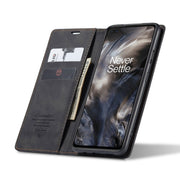 For OnePlus Nord CaseMe-013 Multifunctional Retro Frosted Horizontal Flip Leather Case with Card Slot & Holder & Wallet(Black)