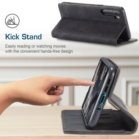 For OnePlus Nord CaseMe-013 Multifunctional Retro Frosted Horizontal Flip Leather Case with Card Slot & Holder & Wallet(Black)