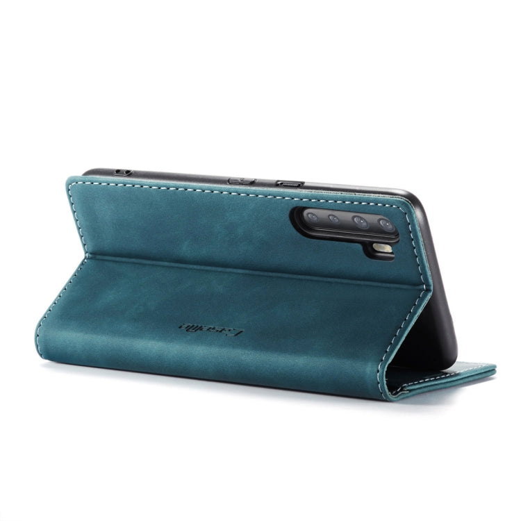 For OnePlus Nord CaseMe-013 Multifunctional Retro Frosted Horizontal Flip Leather Case with Card Slot & Holder & Wallet(Blue)