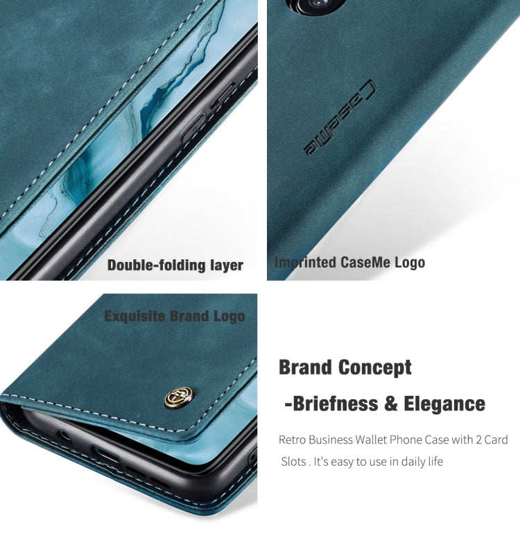 For OnePlus Nord CaseMe-013 Multifunctional Retro Frosted Horizontal Flip Leather Case with Card Slot & Holder & Wallet(Blue)