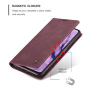 For OnePlus Nord CaseMe-013 Multifunctional Retro Frosted Horizontal Flip Leather Case with Card Slot & Holder & Wallet(Wine Red)