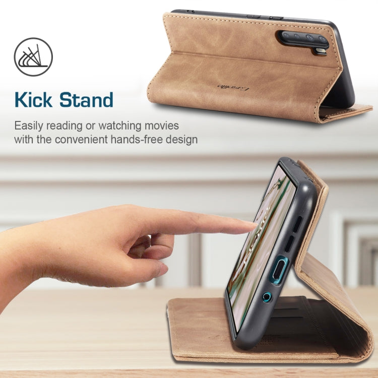 For OnePlus Nord CaseMe-013 Multifunctional Retro Frosted Horizontal Flip Leather Case with Card Slot & Holder & Wallet(Brown) - OnePlus Cases by CaseMe | Online Shopping South Africa | PMC Jewellery | Buy Now Pay Later Mobicred