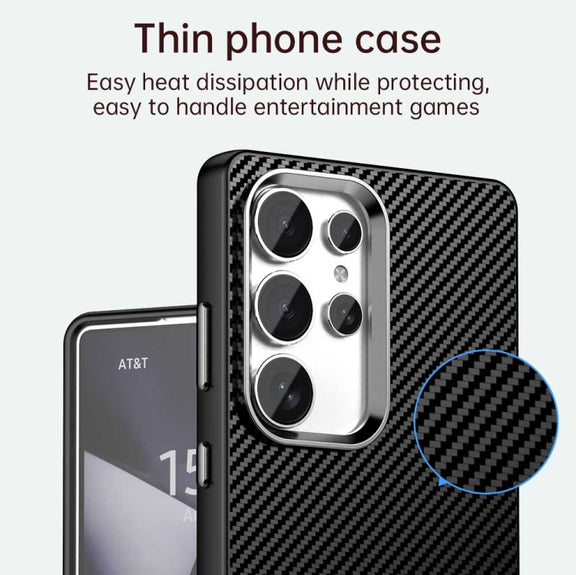 For Samsung Galaxy S25 Ultra 5G Carbon Fiber Series IMD Phone Case(Black)