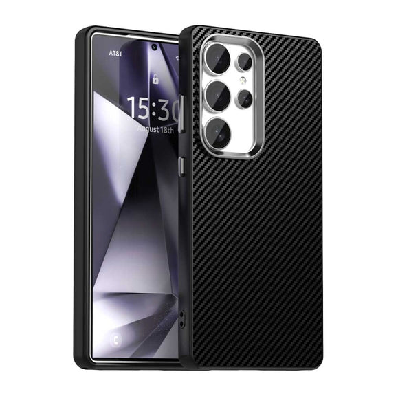 For Samsung Galaxy S25 Ultra 5G Carbon Fiber Series IMD Phone Case(Black)