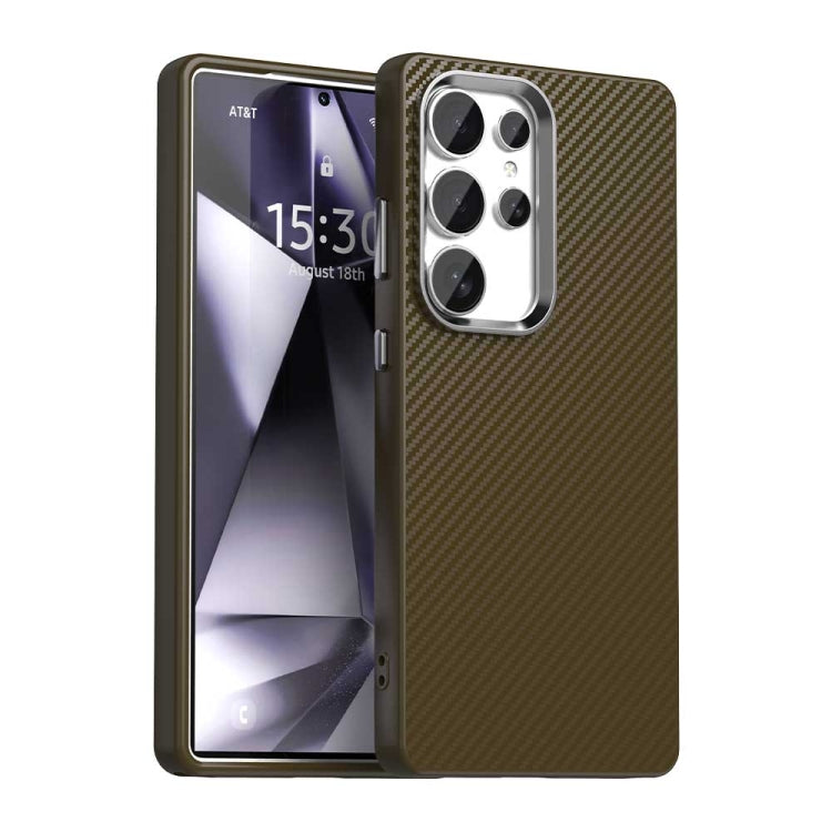 For Samsung Galaxy S25 Ultra 5G Carbon Fiber Series IMD Phone Case(Brown) - Galaxy S25 Ultra 5G Cases by PMC Jewellery | Online Shopping South Africa | PMC Jewellery | Buy Now Pay Later Mobicred