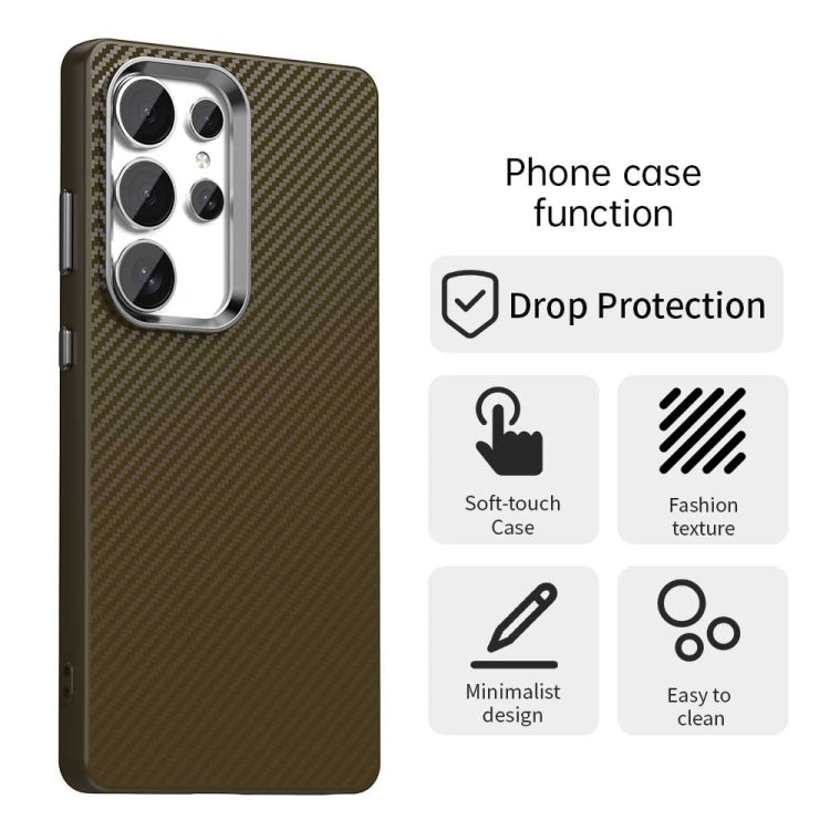 For Samsung Galaxy S25 Ultra 5G Carbon Fiber Series IMD Phone Case(Brown) - Galaxy S25 Ultra 5G Cases by PMC Jewellery | Online Shopping South Africa | PMC Jewellery | Buy Now Pay Later Mobicred
