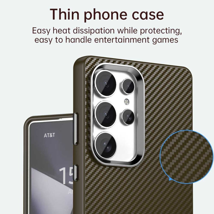 For Samsung Galaxy S25 Ultra 5G Carbon Fiber Series IMD Phone Case(Brown) - Galaxy S25 Ultra 5G Cases by PMC Jewellery | Online Shopping South Africa | PMC Jewellery | Buy Now Pay Later Mobicred