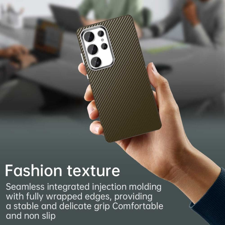For Samsung Galaxy S25 Ultra 5G Carbon Fiber Series IMD Phone Case(Brown) - Galaxy S25 Ultra 5G Cases by PMC Jewellery | Online Shopping South Africa | PMC Jewellery | Buy Now Pay Later Mobicred