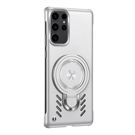 For Samsung Galaxy S25 Ultra 5G Ice Sense Series Graphene Cooling MagSafe Holder Phone Case(Silver)