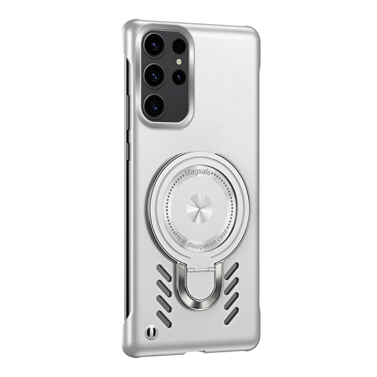 For Samsung Galaxy S25 Ultra 5G Ice Sense Series Graphene Cooling MagSafe Holder Phone Case(Silver)