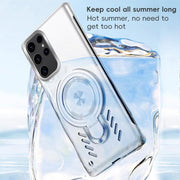 For Samsung Galaxy S25 Ultra 5G Ice Sense Series Graphene Cooling MagSafe Holder Phone Case(Silver)