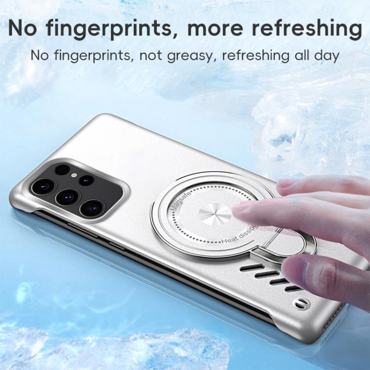 For Samsung Galaxy S25 Ultra 5G Ice Sense Series Graphene Cooling MagSafe Holder Phone Case(Silver)