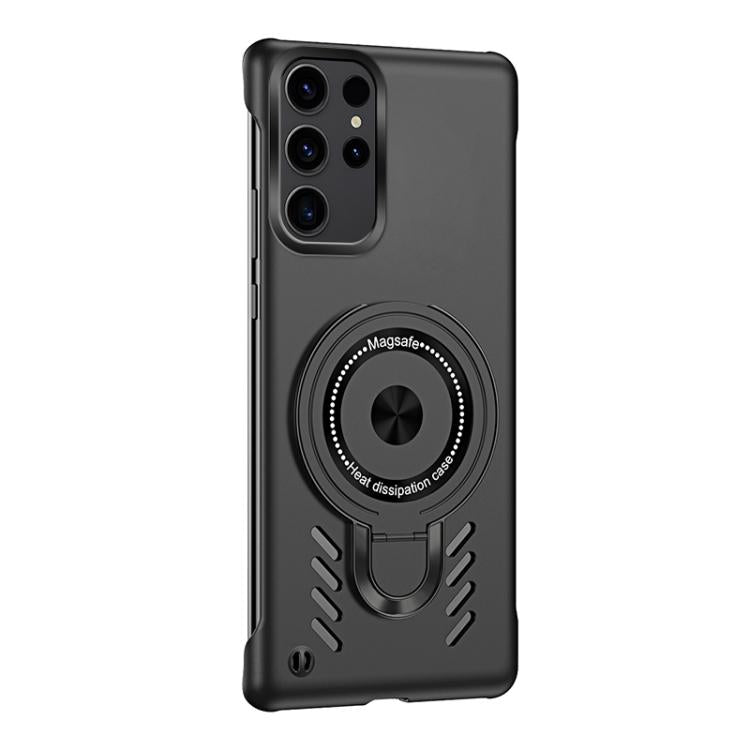 For Samsung Galaxy S25 Ultra 5G Ice Sense Series Graphene Cooling MagSafe Holder Phone Case(Black) - Galaxy S25 Ultra 5G Cases by PMC TechLife | Online Shopping South Africa | PMC TechLife | Buy Now Pay Later Mobicred