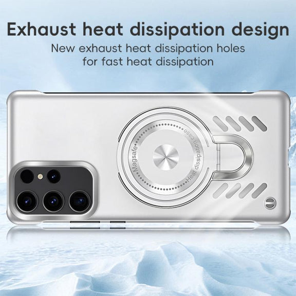 For Samsung Galaxy S25 Ultra 5G Ice Sense Series Graphene Cooling MagSafe Holder Phone Case(Black)