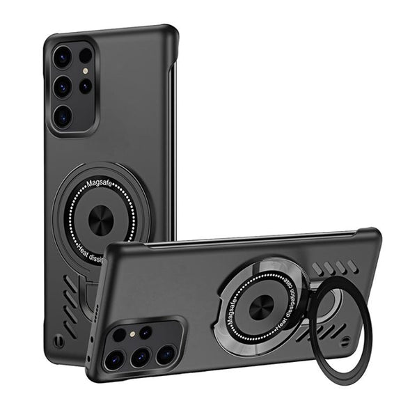 For Samsung Galaxy S25 Ultra 5G Ice Sense Series Graphene Cooling MagSafe Holder Phone Case(Black)