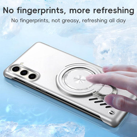 For Samsung Galaxy S25 5G Ice Sense Series Graphene Cooling MagSafe Holder Phone Case(Orange)