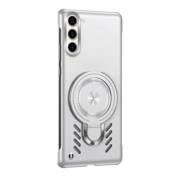For Samsung Galaxy S25 5G Ice Sense Series Graphene Cooling MagSafe Holder Phone Case(Silver)