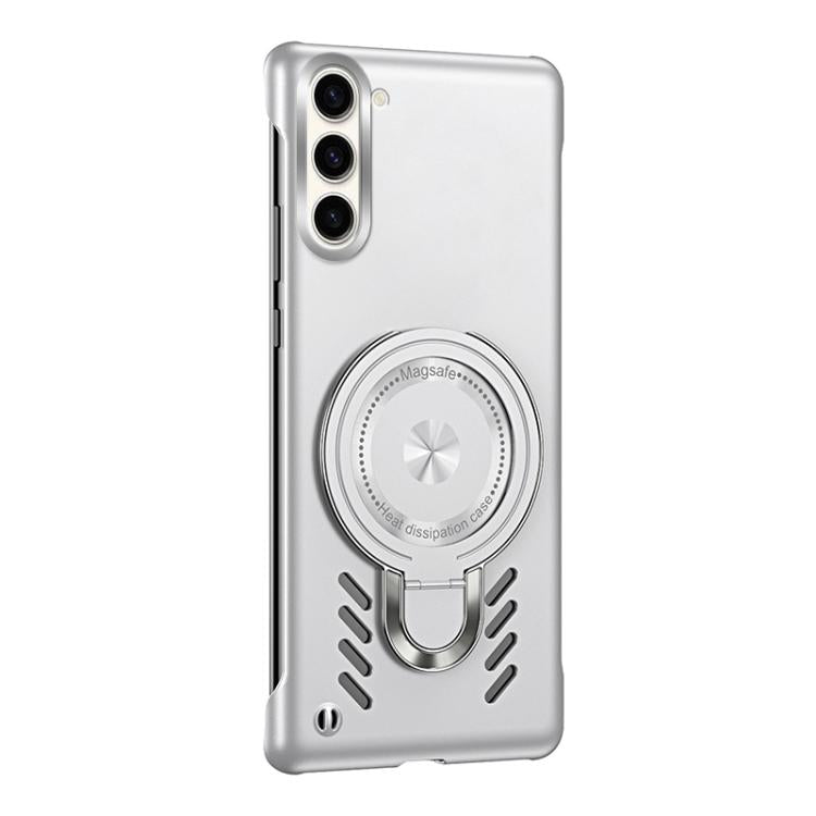 For Samsung Galaxy S25 5G Ice Sense Series Graphene Cooling MagSafe Holder Phone Case(Silver)