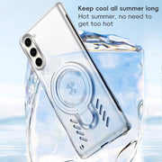 For Samsung Galaxy S25 5G Ice Sense Series Graphene Cooling MagSafe Holder Phone Case(Silver)