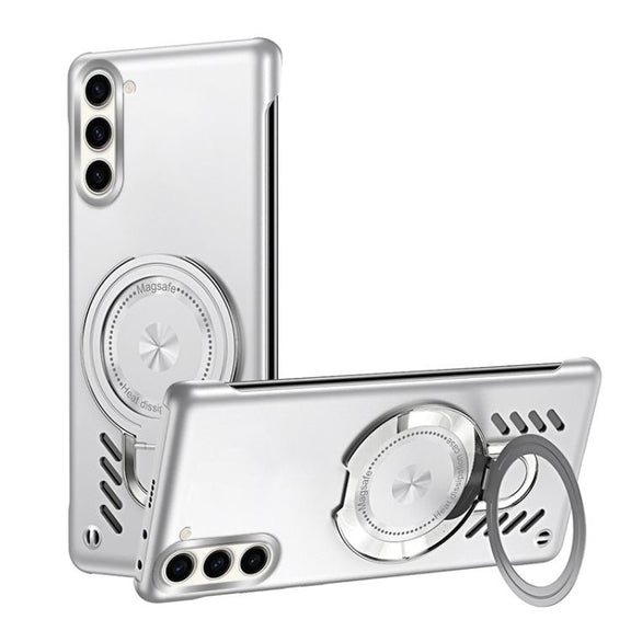For Samsung Galaxy S25 5G Ice Sense Series Graphene Cooling MagSafe Holder Phone Case(Silver)