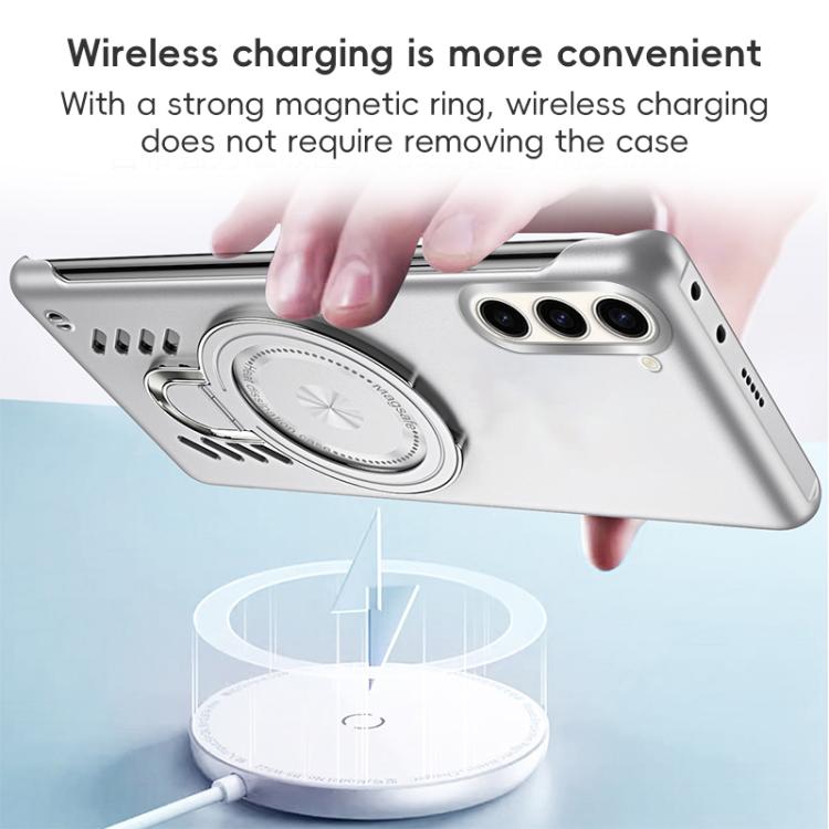 For Samsung Galaxy S25+ 5G Ice Sense Series Graphene Cooling MagSafe Holder Phone Case(Silver) - Galaxy S25+ 5G Cases by PMC TechLife | Online Shopping South Africa | PMC TechLife | Buy Now Pay Later Mobicred