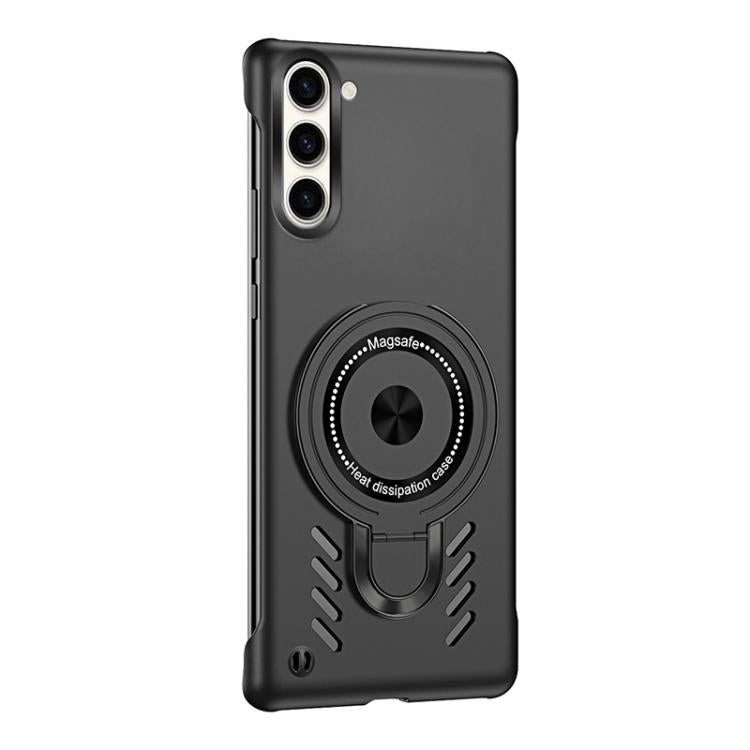 For Samsung Galaxy S25+ 5G Ice Sense Series Graphene Cooling MagSafe Holder Phone Case(Black)