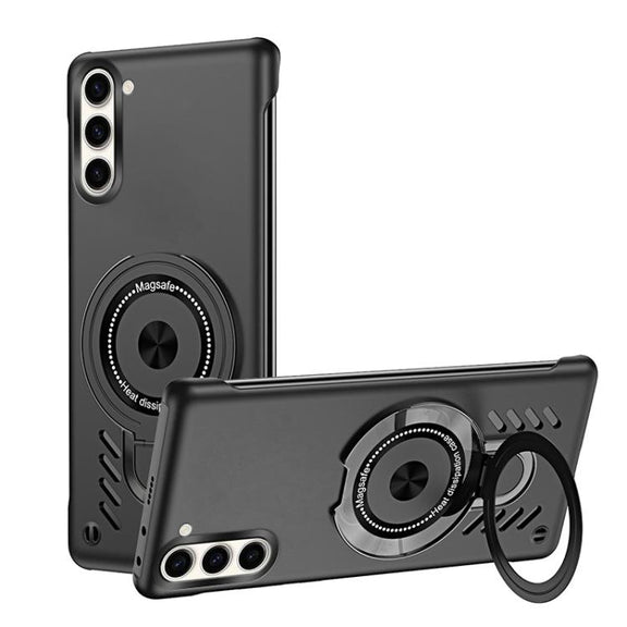 For Samsung Galaxy S25+ 5G Ice Sense Series Graphene Cooling MagSafe Holder Phone Case(Black)
