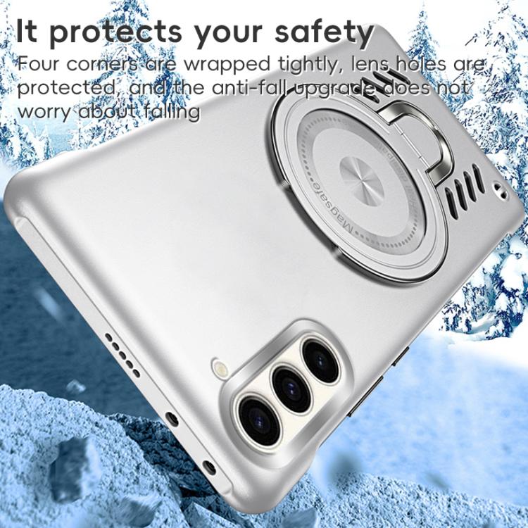 For Samsung Galaxy S25+ 5G Ice Sense Series Graphene Cooling MagSafe Holder Phone Case(Black)
