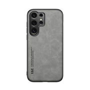 For Samsung Galaxy S25 Ultra 5G Skin Feel Magnetic Leather Back Phone Case(Light Grey)