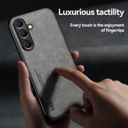 For Samsung Galaxy S25 Ultra 5G Skin Feel Magnetic Leather Back Phone Case(Blue)