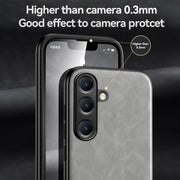 For Samsung Galaxy S25+ 5G Skin Feel Magnetic Leather Back Phone Case(Dark Grey)