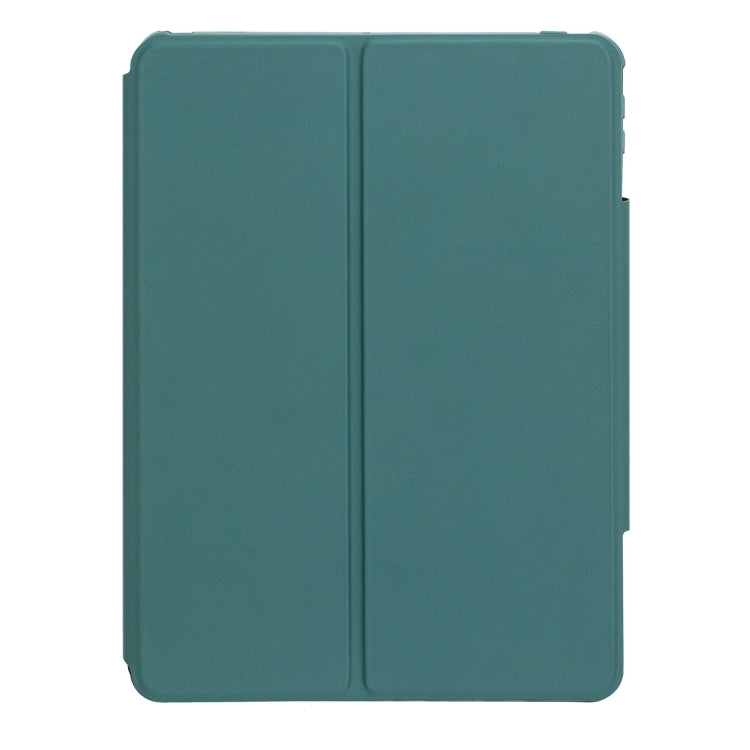 For iPad Pro 11 2024 L13-A 360 Rotation Acrylic Transparent Bluetooth Keyboard Leather Case With Touch Control(Green)