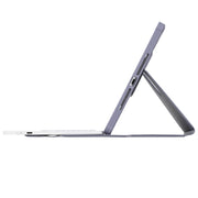 For iPad Pro 11 2024 L13-A 360 Rotation Acrylic Transparent Bluetooth Keyboard Leather Case With Touch Control(Purple)