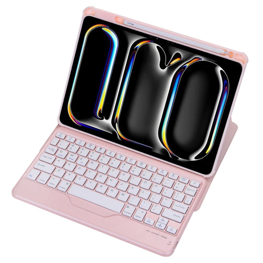 For iPad Pro 11 2024 L13-B 360 Rotation Acrylic Transparent Bluetooth Keyboard Leather Case(Pink) - free shipping - PMC Jewellery - Order now!