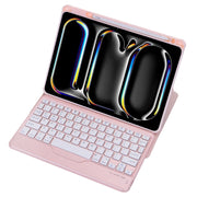 For iPad Pro 11 2024 L13-B 360 Rotation Acrylic Transparent Bluetooth Keyboard Leather Case(Pink)
