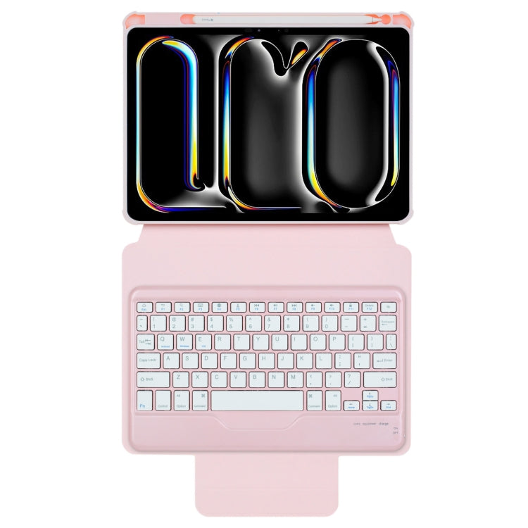 For iPad Pro 11 2024 L13-B 360 Rotation Acrylic Transparent Bluetooth Keyboard Leather Case(Pink) - free shipping - PMC Jewellery - Order now!