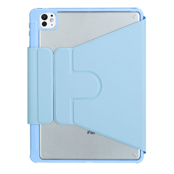 For iPad Pro 11 2024 L13-B 360 Rotation Acrylic Transparent Bluetooth Keyboard Leather Case(Blue)