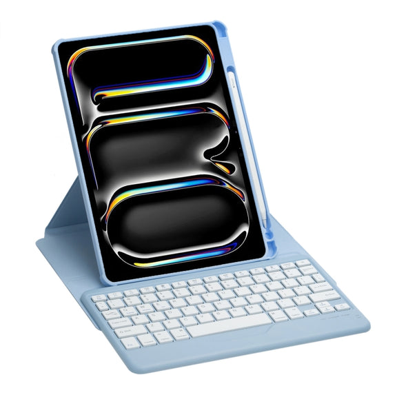 For iPad Pro 11 2024 L13-B 360 Rotation Acrylic Transparent Bluetooth Keyboard Leather Case(Blue)