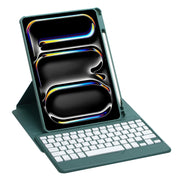 For iPad Pro 11 2024 L13-B 360 Rotation Acrylic Transparent Bluetooth Keyboard Leather Case(Green)