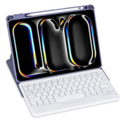 For iPad Pro 11 2024 L13-B 360 Rotation Acrylic Transparent Bluetooth Keyboard Leather Case(Purple)