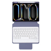 For iPad Pro 11 2024 L13-B 360 Rotation Acrylic Transparent Bluetooth Keyboard Leather Case(Purple)